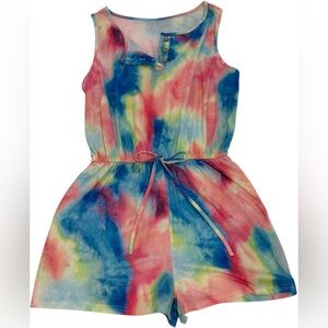 Colorful Tie-Dye Sleeveless Romper